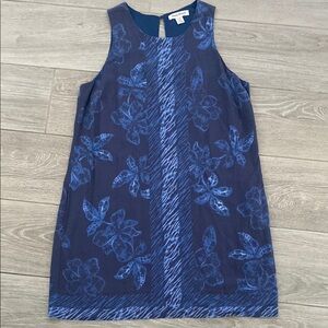 Navy Floral Sleeveless Dress